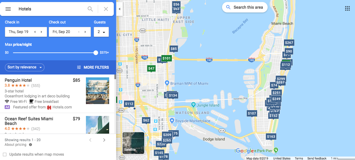 Hotels - Google Maps